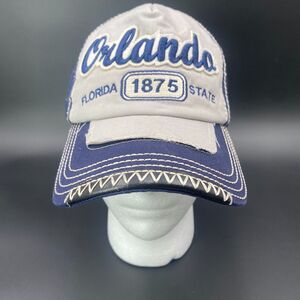 Vintage Lucky 7 ORLANDO Hat Cap Adjustable Strap Distressed Florida I-4 USA 1875